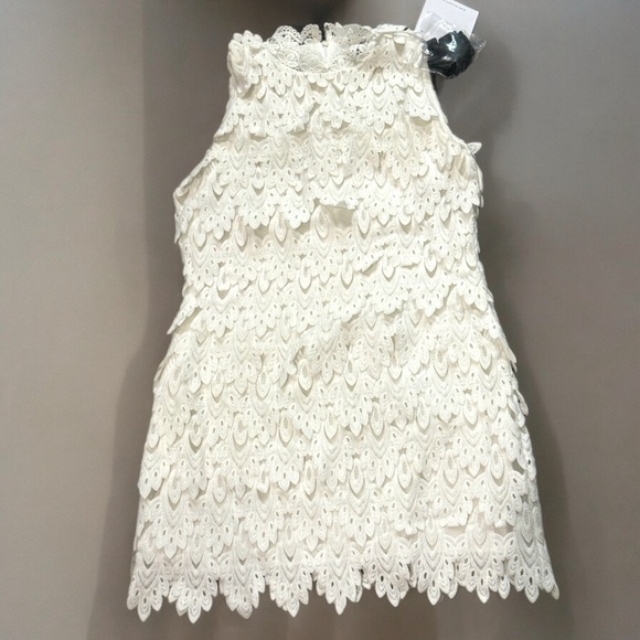 ELLIATT Harmonia Lace High Neck Cocktail Sleeveless Mini Dress Size Large New - Picture 8 of 10